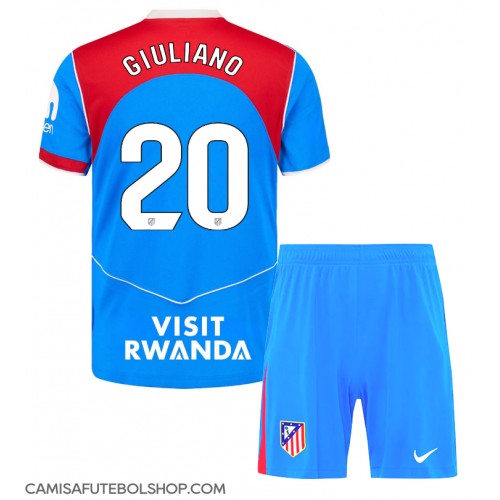 Camisa de time de futebol Atletico Madrid Giuliano Simeone #20 Replicas 3º Equipamento Infantil 2025-26 Manga Curta (+ Calças curtas)